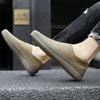 Men's solid-colored casual fashionable low-top loafers comfortable fisherman shoes round-toed flat shoes all-season casual shoes
