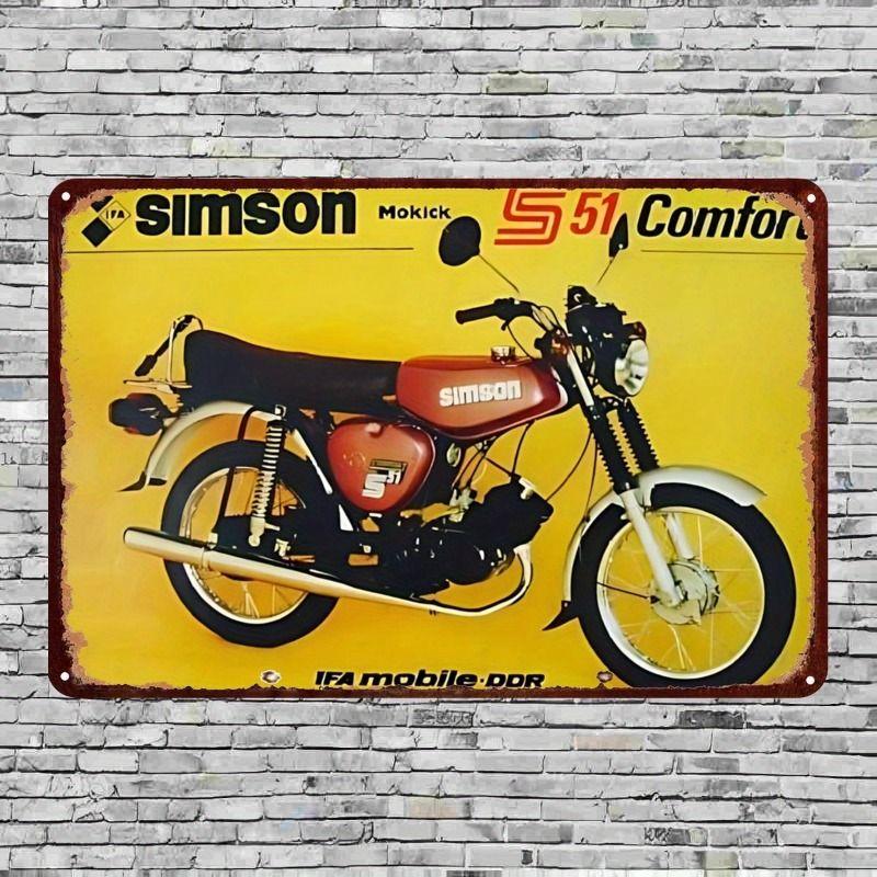 Retro Tin Motorcycle Wall Art for Cafe Bar Garage Decor