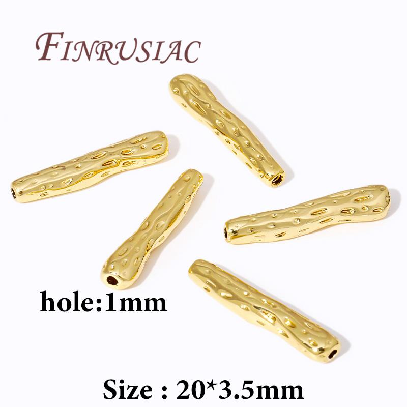 

18K Gold Plated Metal Irregular Beads For Jewelry Making,Bracelets Beads,Separators For Bead,DIY Jewelry Making Supplies 2 pieces