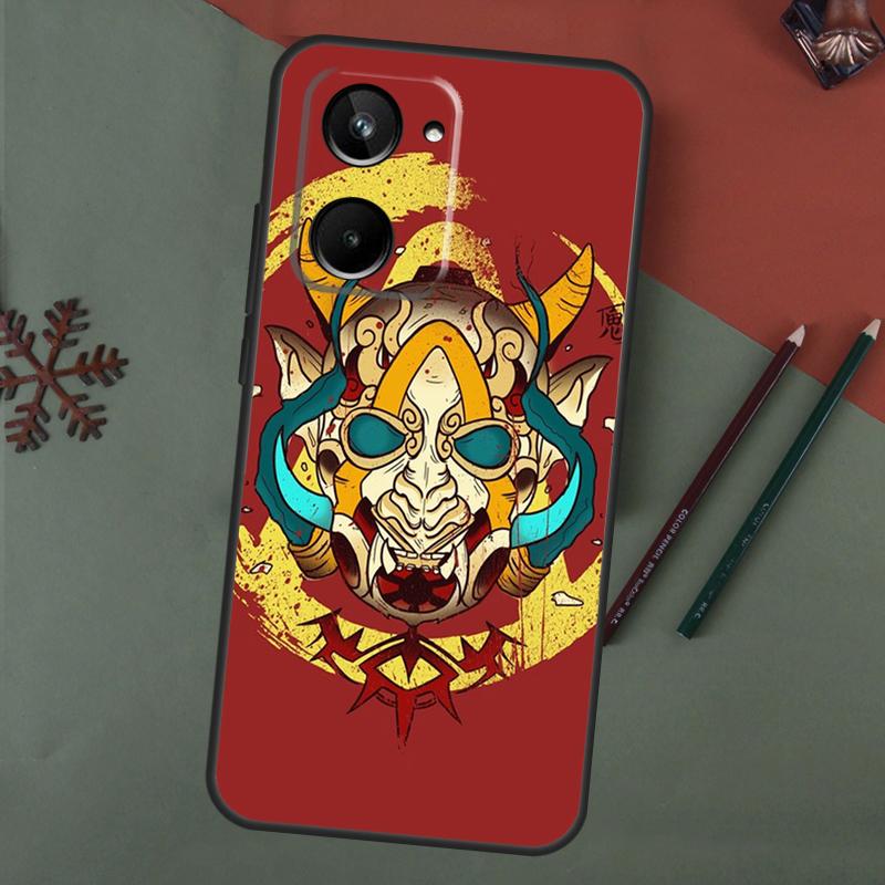 

Japanese Hannya Oni Mask Case For Realme C67 C51 C75 C63 C61 C65 C55 C53 C35 C71 11 12 13 14 Pro Plus GT6 GT7 15 Pro Realme 11 Pro Plus