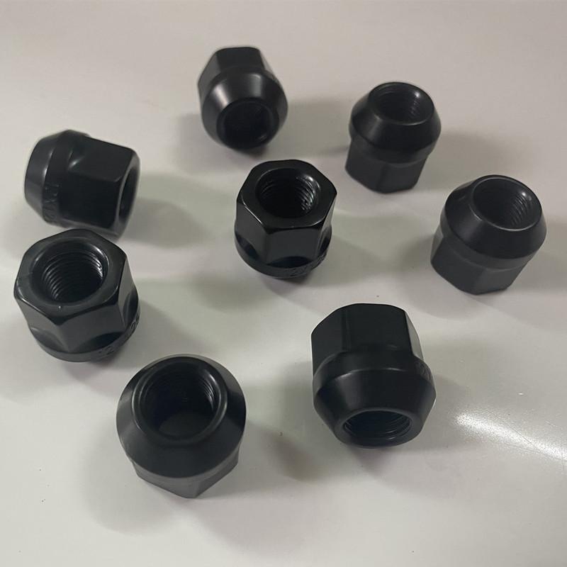 Écrous de roue noirs m12x1.25,m12x1.5 hauteur 21mm Ouvert hex 19mm 16pcs