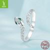 Textured Snake Open Ring For Men And Women, Cold Wind S925 Sterling Silver Lucky Ring