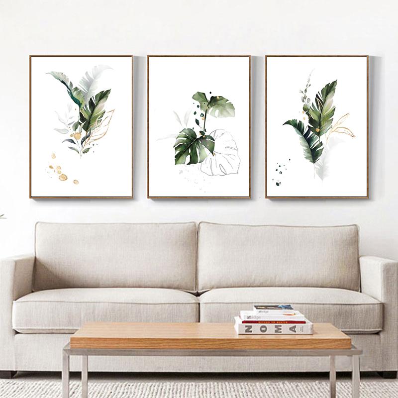 

Акварельное растение, холст, постер, лист, ботанический художественный принт, минималистичная живопись, картина в скандинавском стиле, современное украшение для гостиной