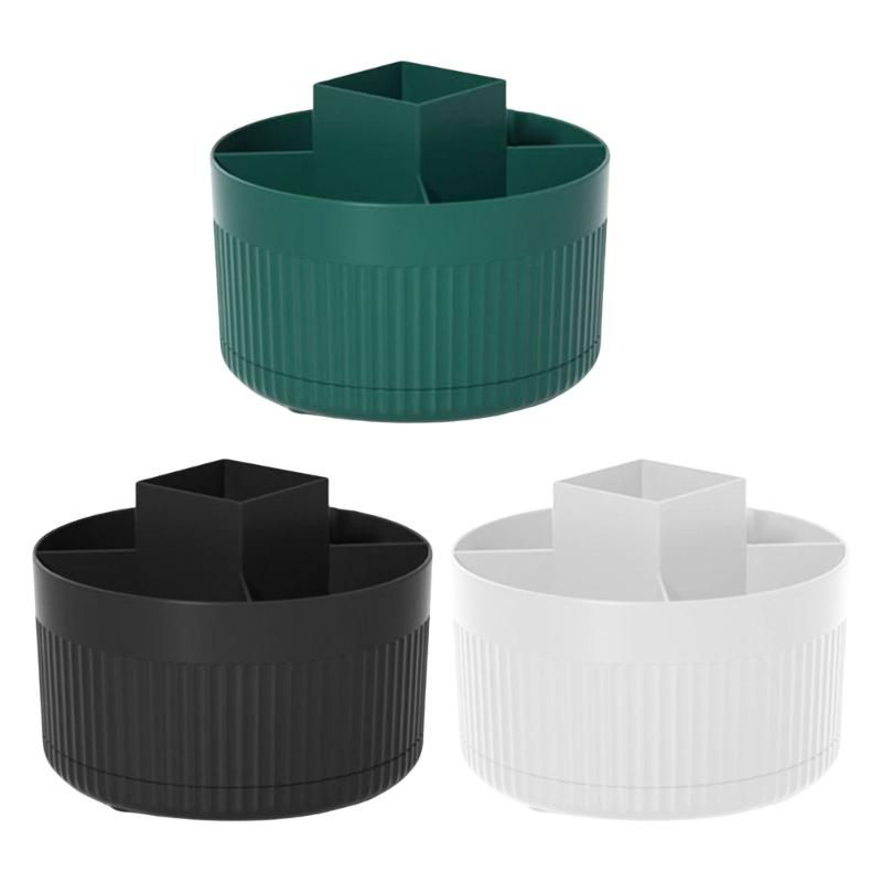 360° Rotating Cosmetic Brush Holder Organizer Multi Tiered Storage Container For Makeup Tools Vanity Accessories