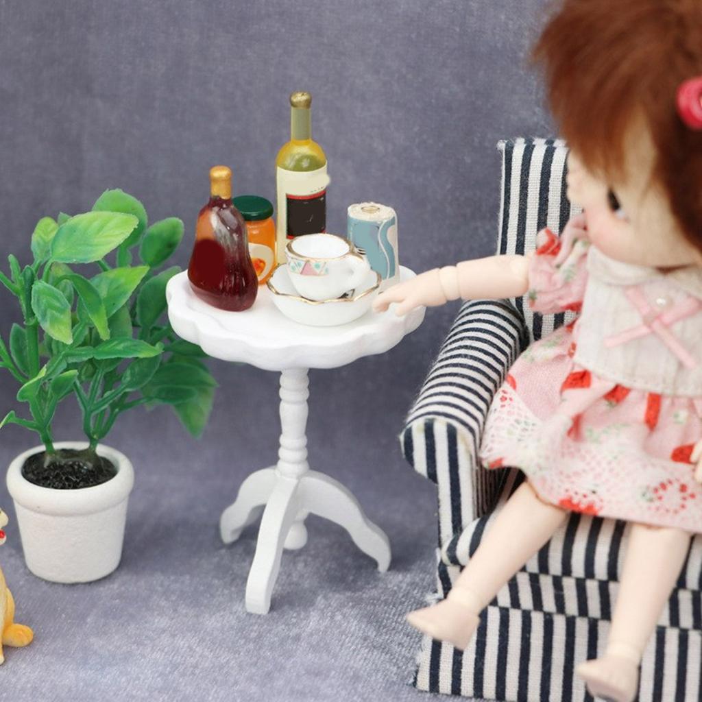 1:12 Dollhouse Miniature Furniture Coffee Table Dollhouse Living Room Decoration Model Side Table Dollhouse Accessories