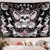 Pink Butterfly Skull Tapestry Moon Phase Mushroom Crystal Witchy Wall Hanging Dark Aesthetic Dorm Bedroom Home Decor