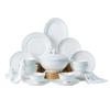 Tangshan Bone China Tableware Set: Underglaze Rice Bowls, Plates, Noodle & Soup Bowls, Chopsticks Combination.