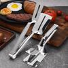 304 Stainless Steel Multi-functional Kitchen Tongs & Fish Spatula for BBQ, Steak, Bread, and More