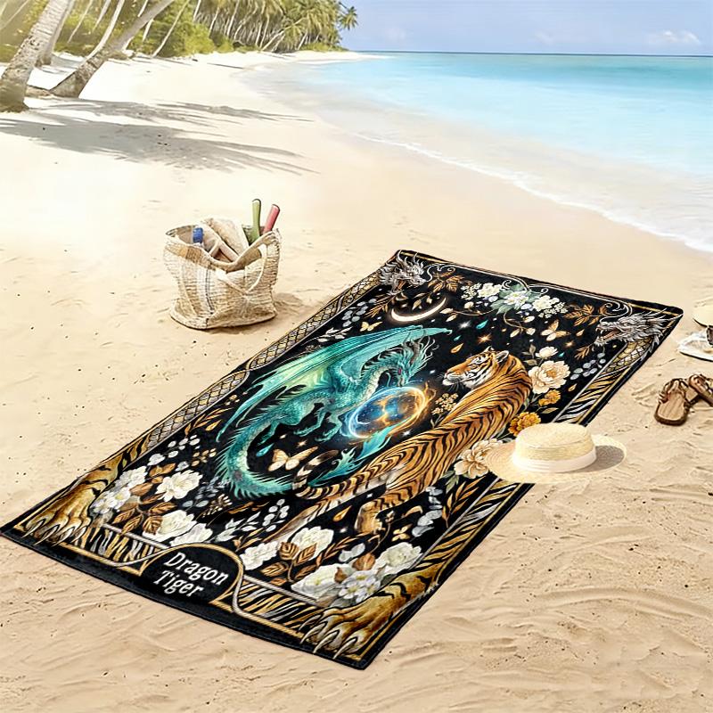 Vitage Art Print Beach Towel, Large Soft Quick Dry Towel for Beach Camping Swimming