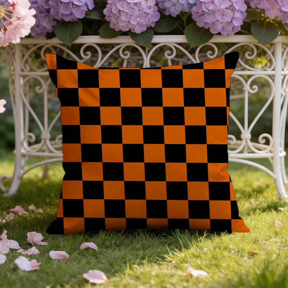 Black White Checkerboard Cushion Cover Home & Car Dual-Scene Pillow Cover: Reversible for Premium Comfort