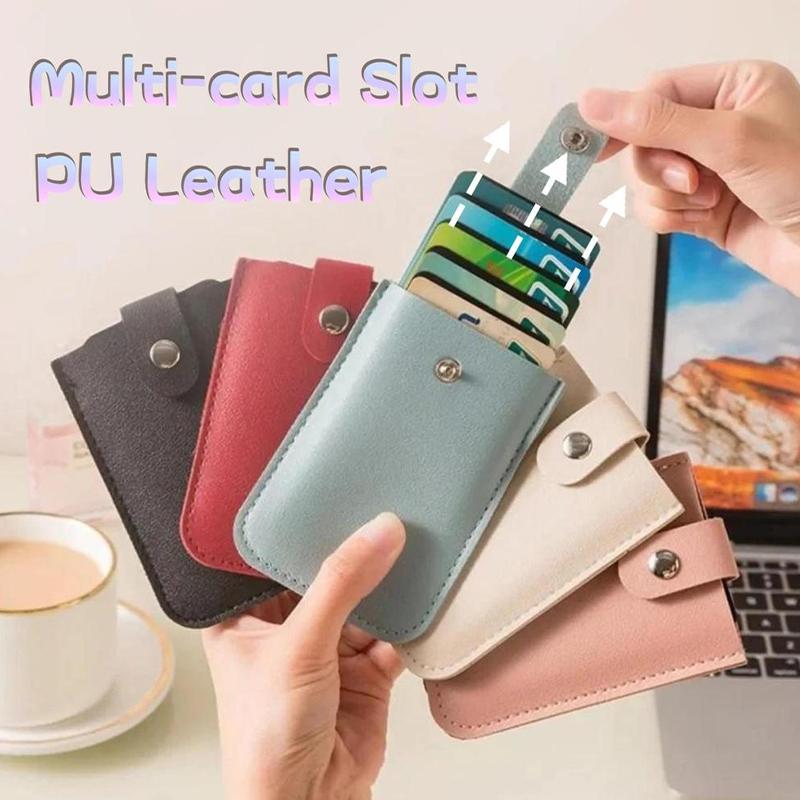 Pu Leather Credit Card Holder Bag 5Pcs Slots Men/Women Wallet Bank Leather Wallets With Money Clip Designer Cardholder