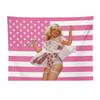 Sabrina Carpenter Pink American Flag Tapestry, Pop Star Wall Hanging, Y2K Aesthetic Bedroom Dorm Decor, Music Fan Gift