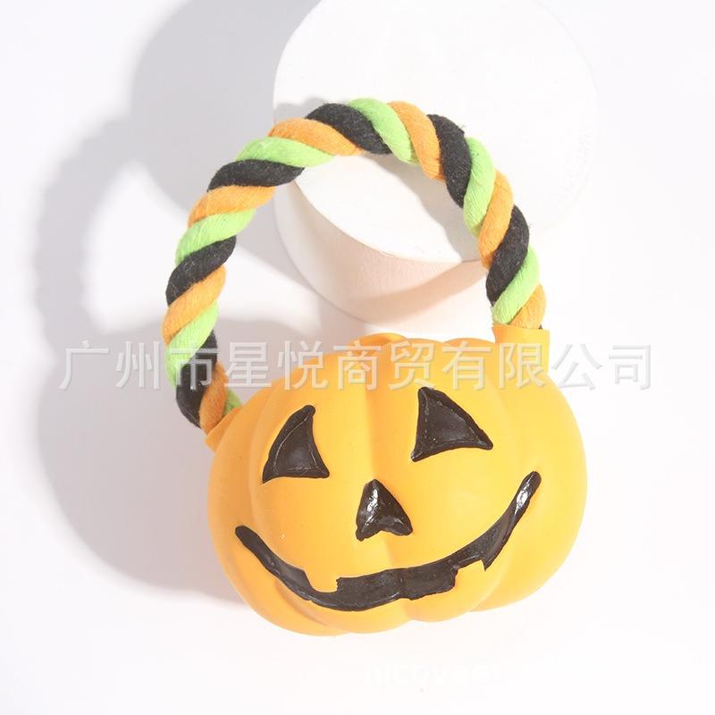 Halloween Latex Squeaky Pet Toys Pumpkin Ghosts Monster Sound Chew Interactive Training Bite Resistant Durable For Dogs And Cats