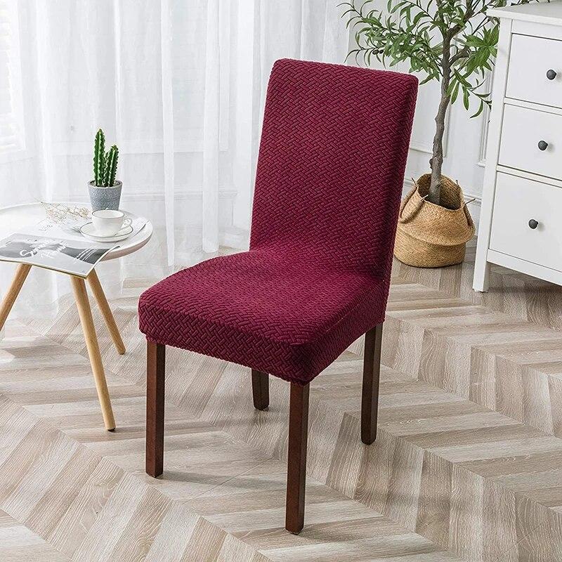 High Stretch Jacquard Three-Dimensional Chair Cover for Dining Room, Kitchen, Home Thick Fabric Covers, Easily Washable Covers
