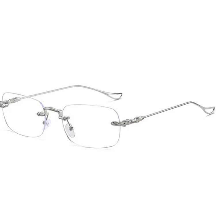 Ultralight Rimless Anti-Blue Light Reading Glasses - Fashionable, Anti-Radiation Design for Men & Women, Enhances Youthful Appearance.