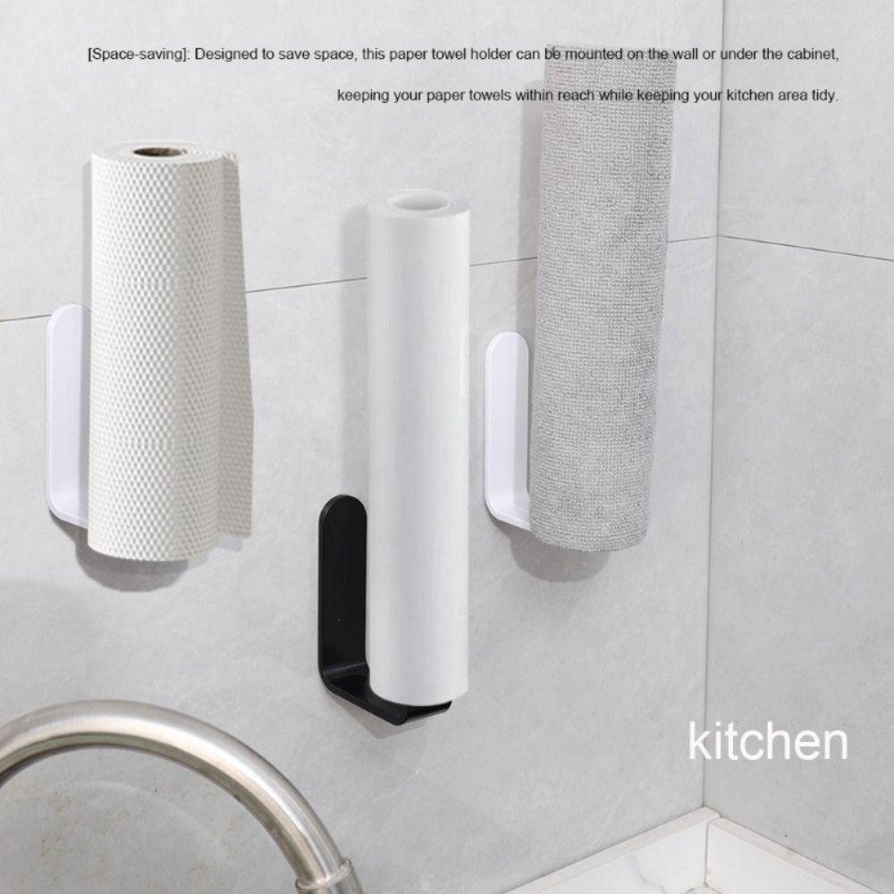Wall Mounted Tissue Organizing Shelf Self-Adhesive Kitchen Storage Rack Toilet Paper Holder