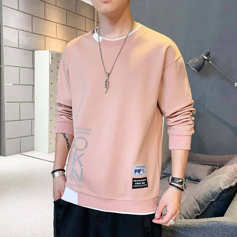 Spring New Trend Casual Crew Neck Fashion Fake Two Sweater