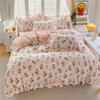 1pc Ruffles Duvet Cover Pure Cotton Comforter Cover Floral Style Bed Covers housse de couette Girls Quilt Cover (No Pillowcase)