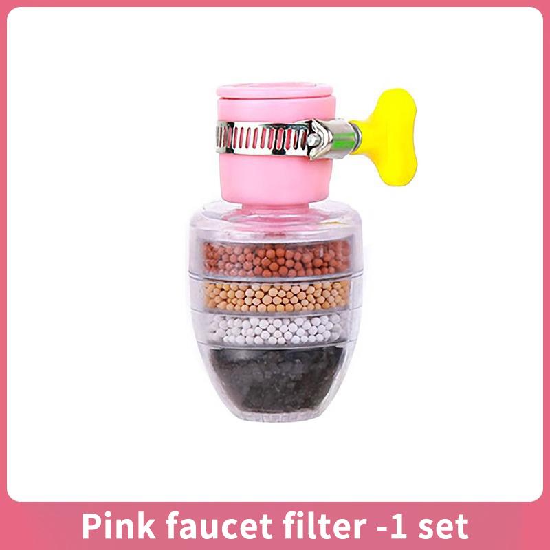 

6 Layers Water Filter Tap Purifier Medical Stone Coconut Charcoal Nozzle For Faucet Kitchen Accessories Household Water Filter розовый