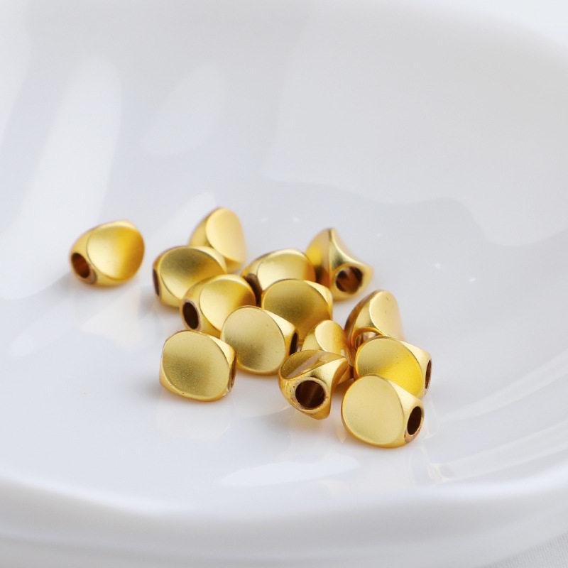 14K Gold-Plated Twisted Triangle Bead Bracelet/Necklace DIY Jewelry Kit