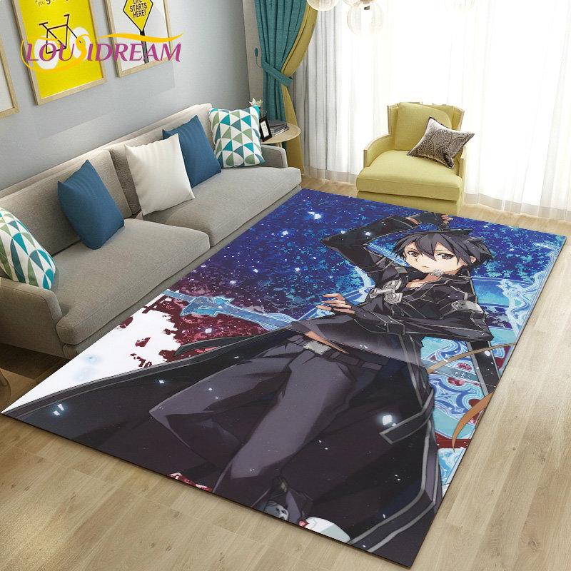 Sword Art Online SAO Аниме Коврик Большой, Коврик для гостиной Спальня Диван Коврик Украшение, Нескользящий напольный коврик 40x60cm
