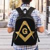Gold Freemason Logo Travel Backpack Women Men School Computer Bookbag Masonic Mason College Student Daypack Bags