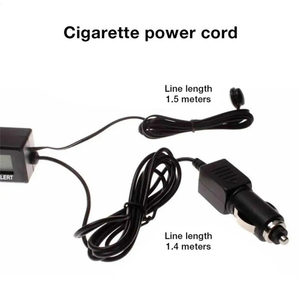 12-24V Car 3 In 1 Digital Inner & Outer Thermometer Display Car Battery Voltmeter & LCD Clock with Temperature Sensor Backlight