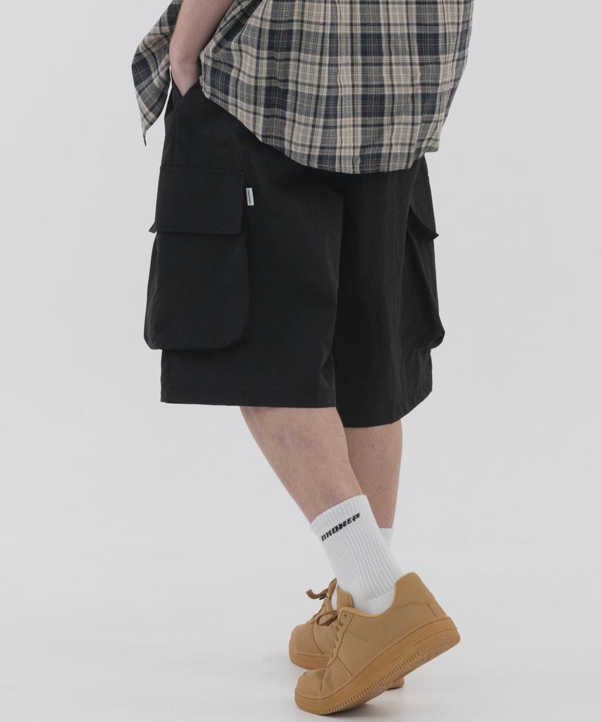 PIANER 3D Pocket Nylon Bermuda Shorts (Black)