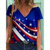 New American Independence Day Women's 3D Printed V-neck T-shirt
