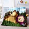 Russian animation Fairy Tale Masha and the Bear Cartoon Blanket Soft Four Seasons Home Bed Blanket Sofa Cover Office Napping Picnic Blanket M1