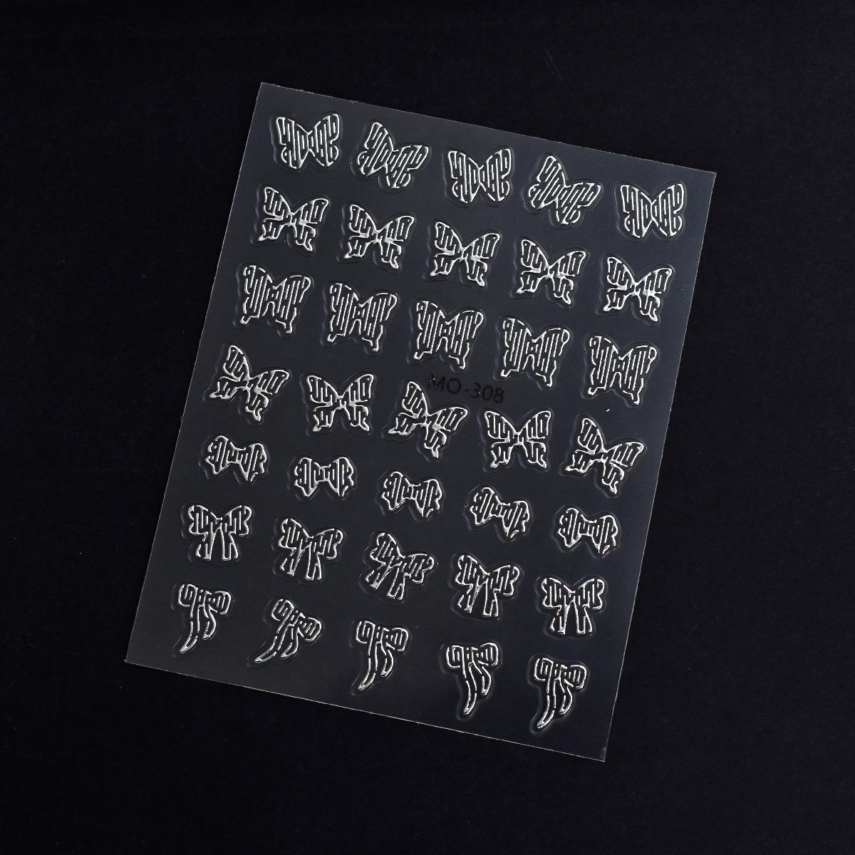 High-Gloss Reflective Silk Thread Nail Stickers - Long Strip Disco Nail Decals