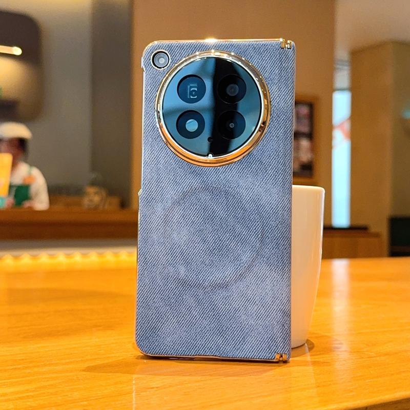 For OPPO Find N6 Case Luxury PU Denim Texture Skin Magnetic MagSafe Protective Back Cover For OPPO Find N6 Phone Shell