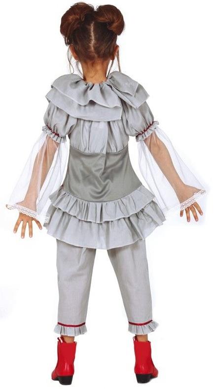 Gray Psycho Clown Killer Costume 10-12 Years
