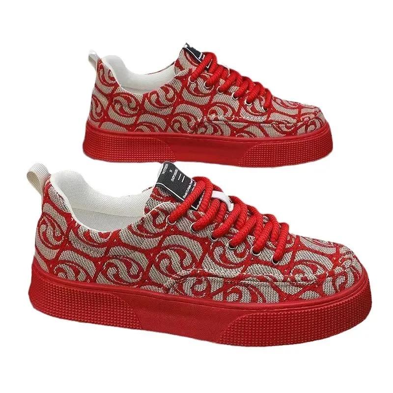 Men's Graffiti Prints Canvas Sneakers Spring Autumn Breathable Fashion Vulcanize Shoes Outdoor Lace Up Men Casual Shoes