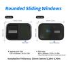 Horizontal Sliding RV Window 23.6 X 11.8in Uv Resistant Tempered Glass Window with Removable Insect Nets Black