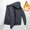 Men's hooded warm short jacket winter zipper pocket jacket outdoor sports and leisure work clothes windproof cotton jacket