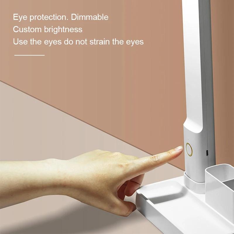 USB LED Masa Lambası 3 Renk Göz Koruması Üniversite Öğrencisi Kitap Okuma Lambası Gece Lambası Yatak Odası Başucu Öğrenme Yurdu