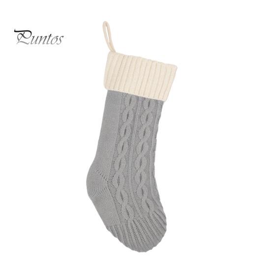 

Вязаный рождественский чулок Подарочный пакет 18 дюймов Большой вязаный рождественский чулок Подвесной рождественский чулок для праздничной вечеринки у камина серый