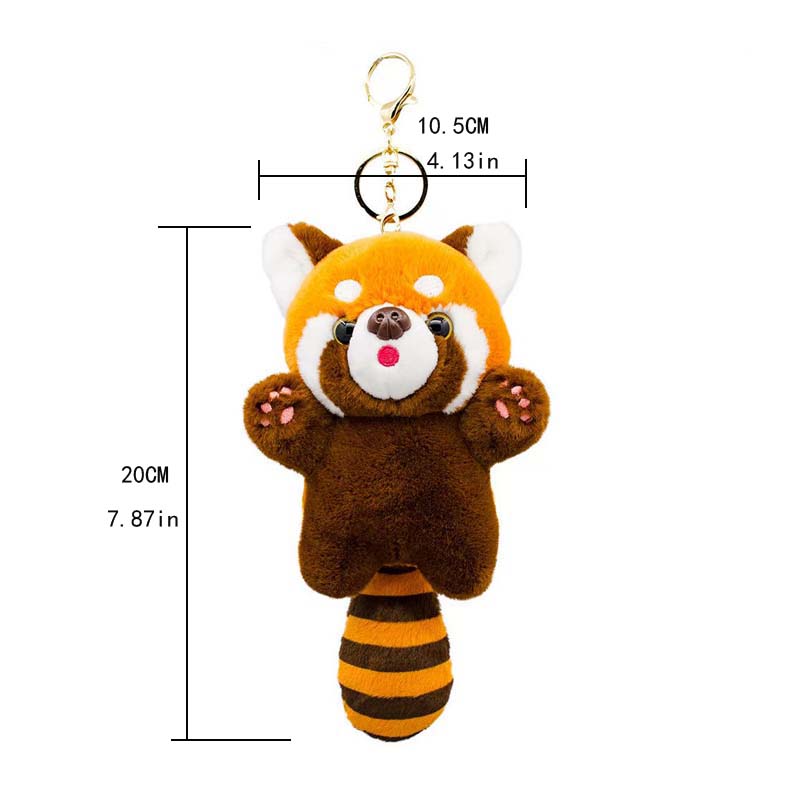 Cartoon Red Panda Plush Toys Pendant Little Raccoon Doll Keychain Doll Playground Raccoon Stuffed Backpack Decor Gifts