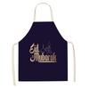 Chef Apron Muslim Eid Printed Kitchen Women Ramadan Karim Home Cooking Baking apron Star Crescent Waist Pocket decoration