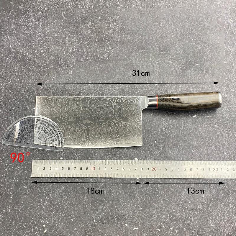 7 Inch Chinese Chef Knife 67-layers Damascus Steel Blade Cleaver Meat Slicing Vegetables 10Cr15CoMoV Kitchen Knives  Wood Handle