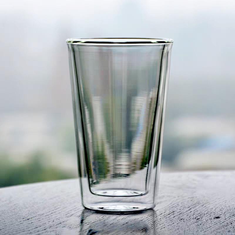 Double Wall Glass Coffee Mug Clear Insulated Tumbler Cup for Hot Cold Drinks Espresso Latte Iced Coffee Tea Cocktail Milk Water