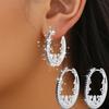Black Big Personality Oval Hoop Earrings
