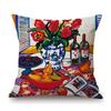 Modern Art Abstract Flower Oil Painting Flower Vase Still Life Floriculture Cinema Lobby Decoration Pillow Case Cushion Cover