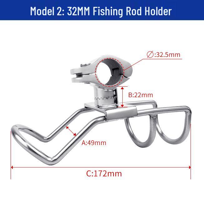 Stainless Steel Yacht Fishing Rod Holder with Wrench