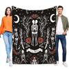 Bis zum Tod Skelett Decke Gemütliche Halloween Überwurf Weich Bequem Bett Sofa Dekor Geschenk für Paare Stilvolles Gothic Design