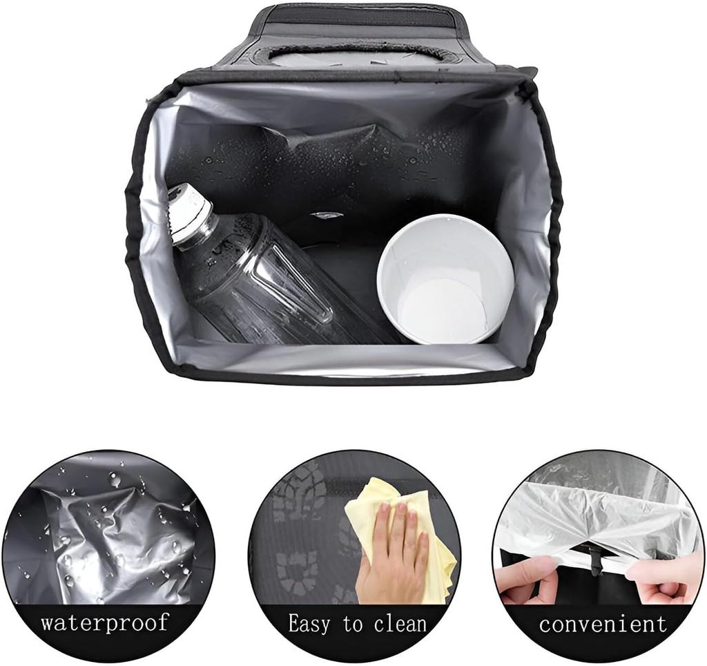 Waterproof Car Trash Can Leakproof Dustbin with Lid Storage Pockets Multipurpose Vehicle Garbage Bin for SUV