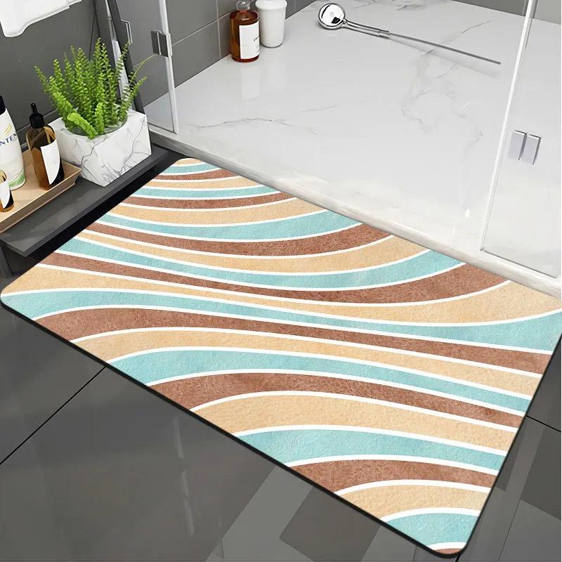 Diatom Mud Absorbent Quick-drying Bathroom Mat Indoor Welcome Mat Kitchen Area Rug Anti-slip Floor Mat Soft Pad Wear-resistant Dust-proof Pad