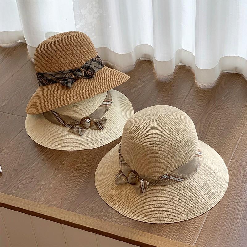 Summer Straw Sun Hat With Large Brim For Women Sun Protection Stylish Beach Accessory