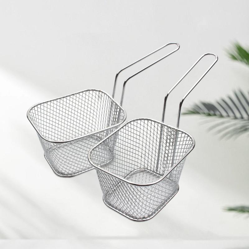 4 stk Matkurv Matlaging Pommes Frites Kurv Mini Frityrkurver Matlaging Pommes Frites Kurv